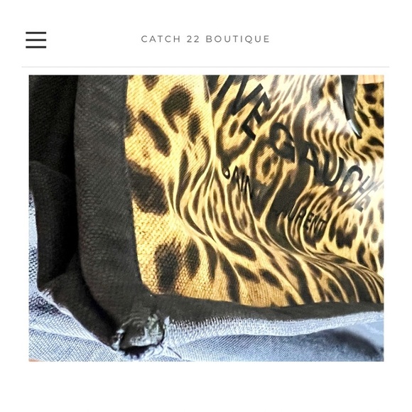 *SOLD* Saint Laurent Canvas Leopard Print Rive Gauge Noe Large Tote - Picture 9 of 11